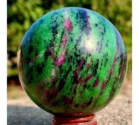 SHFTQXSLAT Stone Ruby Zoisite Ball Epidote Quartz Crystal Spheres Red Green Treasure Minerals Stones Room Decorate(710-800g)