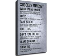 SHFTQXSLAT Success Mindset Poster Work Hard Smart Quote Inspirational Wall-Art Office Decor for Living Room Bedroom Kitchen(Unframed,12x18inch(30x45cm))