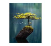 SHFTQXSLAT There Is Always a Way Poster - Bonsai Tree Zen Art Print, Motivational Nature Decor for Home Office & Living Room(Unframed,12x18inch(30x45cm))