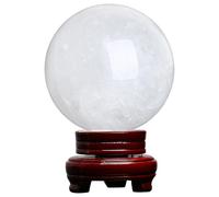 SHFTQXSLAT White Quartz Crystal Ball Sphere with Stand for Lucky Wealth Protect The House Home Decor Feng Shui Ornament,50mm