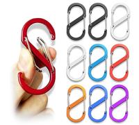 SHFYFHS 10 Pezzi Moschettone Portachiavi, Forma S, Mini Moschettone, Multiuso, Campeggio, Pesca, Viaggi, Chiavi, Colori Multipli