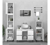 ShGaxin 3185605 Set di mobili da bagno in compensato bianco, mobili per bagno, mobili per lavabo, armadio da bagno
