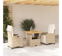 ShGaxin 3277411 - Set da pranzo da giardino con cuscini in rattan sintetico, beige, set tavolo e sedie da giardino, tavolo da terrazza e sedie, set da giardino, mobili da esterno