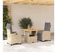 ShGaxin 3277423 - Set da pranzo da giardino con cuscini in rattan sintetico, beige, set tavolo e sedie da giardino, tavolo da terrazza all'aperto e sedie, set da giardino, mobili da esterno