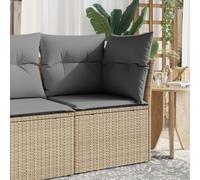 ShGaxin 366086 - Poltrona angolare da giardino con cuscini in rattan sintetico beige, sedie da esterno per esterni, mobili da giardino