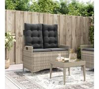 ShGaxin 368241 Poltrona reclinabile da giardino con cuscini in rattan sintetico grigio, Poltrone da cinema, Poltrone Sessuale, Poltrona Tantra Sessuale, Poltrona TV, Poltrona Allattamento