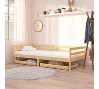 ShGaxin 806970 Cassetti per divano letto 2 pezzi in legno massello di pino, scatola sotto letto, stoccaggio di vestiti, scatole di immagazzinaggio scarpe, scatole per vestiti, scatole di