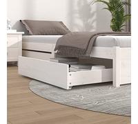 ShGaxin 814990 Cassetti da letto 2 pezzi in legno massello di pino bianco, scatola sotto letto, stoccaggio vestiti, scatole di immagazzinaggio scarpe, scatole per vestiti, scatole di immagazzinaggio