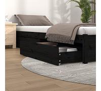 ShGaxin 815003 Cassetti da letto 4 pezzi in legno massello di pino nero, scatola sotto letto, stoccaggio vestiti, scatole di immagazzinaggio scarpe, scatole per vestiti, scatole di immagazzinaggio