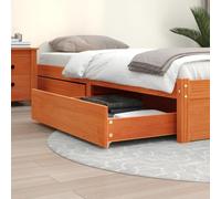 ShGaxin 847168 - Cassetti da letto 2 pezzi in legno massello di pino marrone cera scatola sotto il letto di immagazzinaggio di vestiti, scatole di immagazzinaggio