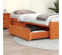 ShGaxin 847170 - Cassetti da letto 2 pezzi in legno massello di pino marrone cera scatola sotto il letto di immagazzinaggio di vestiti, scatole di immagazzinaggio