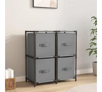 ShGaxin Armadietto portaoggetti in acciaio con 4 cesti, mobile, mobile ausiliario, mobile ingresso, armadio ingresso, armadio ausiliario, tessuto grigio 63x30x71 cm