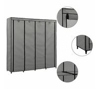ShGaxin Armadio a 4 scomparti, grigio, 175 x 45 x 170 cm, per camera da letto, armadi, guardaroba, armadio per la casa, 282448