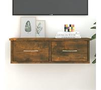 ShGaxin Armadio a parete, Mobili Soggiorno, Mobile TV, Tavolo galleggiante, Armadio sospeso a parete, Armadio TV, compensato rovere fumato 60x26x18,5 cm