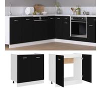 ShGaxin Armadio inferiore in compensato nero 80x46x81,5 cm, armadio da cucina, armadio da cucina, armadi e vetrine, armadio da cucina, mobili da cucina, armadi bagni