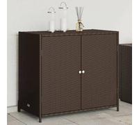 ShGaxin Armadio portaoggetti da giardino rattan PE marrone 83x45x76 cm, armadio esterno portascopino, mobile esterno, armadio da giardino, mobili da giardino - 365544