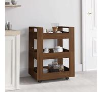 ShGaxin Carrello da cucina Legno compensato marrone rovere 60x45x80cm, carrello della spesa, carrello ausiliario, stoccaggio cucina, carrello degli attrezzi, utensili da cucina 816823