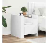 ShGaxin Comodino in legno di ingegneria bianco 45x50x50 cm, Comodini Camera da letto, Comodino, Mobili Ausiliari, Mobili Camera da letto, Mobili Camera da letto - 848276