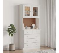 ShGaxin Credenza alta in legno massello di pino bianco 77 x 35 x 165 cm, credenze per soggiorno, credenza ingresso ingresso, credenza cucina, vetrine per soggiorno, mobili ausiliari 3187780