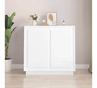 ShGaxin Credenza bianca, 80 x 34 x 75 cm, in legno per camera da letto, cassettiera, comò, armadietto da cucina, comò, corridoio, camera da letto, armadietto