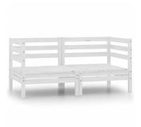 ShGaxin Divani ad angolo da giardino 2 pezzi, Divani da giardino, Divani da Terrazza, Mobili da Terrazza Esterni, Divani e Poltrone da Giardino, Bianco Legno Massiccio di Pino