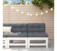 ShGaxin Divani centrali con cuscini 2 pezzi Legno massello di pino bianco, divano giardino esterno, divano giardino terrazza, divani in terrazza, mobili da giardino esterno - SPU:825689