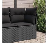 ShGaxin Divano ad angolo da giardino con cuscini in rattan sintetico nero, divano giardino esterno, divano giardino terrazza, divani in terrazza, mobili da giardino esterno - 365962