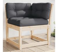 ShGaxin Divano angolare da giardino e cuscini, 73 x 73 x 78 cm, in legno di pino massiccio, fodere per divani da giardino, copertura per divano da esterno
