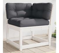 ShGaxin Divano angolare da giardino e cuscini in legno di pino bianco, 73 x 73 x 78 cm, divani per patio, divano da giardino, divano da terrazza, mobili da giardino esterno - 844685