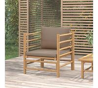 ShGaxin Divano da giardino in bambù con cuscini, divano da giardino esterno, mobile da giardino, divano da giardino, divano per patio, mobili da giardino esterno, giardino Furniture, grigio tortora