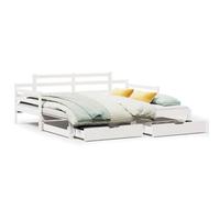 ShGaxin Divano letto con cassetti Legno massello pino bianco 90x190 cm, divano letto, divani da soggiorno, divani moderni - 3302242