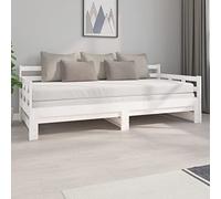 ShGaxin Divano letto estraibile in legno massello di pino bianco 2 x (90 x 200) cm, struttura letto, divani da soggiorno, divano relax, divano bed, base letto, telaio del letto, rete 820373