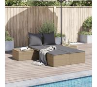 ShGaxin Lettino Doppia con Cuscini in rattan sintetico Beige, Sdraio Giardino Esterno, Lettino Piscina, Sun Lounger, Sdraio Da Giardino, Sdraio Da Spiaggia - 368392