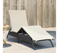 ShGaxin Lettino Prendisole con Cuscino Nero in Polyrattan,Lettino Prendisole,Sdraio da Spiaggia,Lettino da Sole,Lettino da Giardino-4002701