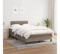 ShGaxin Letto Box Spring con materasso in tessuto grigio tortora 120 x 200 cm, base letto, struttura letto, telaio letto, letto matrimoniale, letto camera da letto, rete - 3140125
