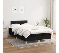 ShGaxin Letto Box Spring con materasso in tessuto nero 120 x 200 cm, Doghe, letto per giovani, struttura letto 3140683