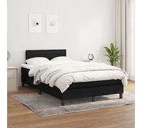 ShGaxin Letto Box Spring con materasso in tessuto nero 120 x 200 cm, Doghe, letto per giovani, struttura letto 3140123