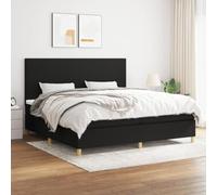 ShGaxin Letto Box Spring con materasso in tessuto nero 200 x 200 cm, base letto, struttura letto, telaio letto, letto per bambini, letto per la camera da letto, rete - 3142203