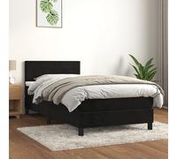 ShGaxin Letto Box Spring con materasso Pelle sintetica nera 90x190 cm, base letto, struttura letto, telaio letto, letto matrimoniale, letto camera da letto - 3141337