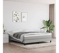 ShGaxin Letto Box Spring con materasso, telaio del letto, base del letto, rete, camera giovanile letto, tessuto grigio chiaro 180 x 200 cm