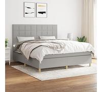 ShGaxin Letto Box Spring con materasso tessuto grigio chiaro 180 x 200 cm, Doghe, letto è, struttura letto 3142353