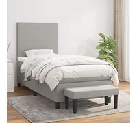 ShGaxin Letto Box Spring con materasso tessuto grigio chiaro 90 x 190 cm, base letto, struttura letto, telaio letto, letto matrimoniale, letto camera da letto, rete 3136397