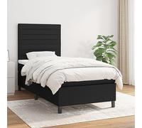 ShGaxin Letto Box Spring con materasso tessuto nero 90 x 200 cm, base letto, struttura letto, telaio letto, letto matrimoniale, letto per bambini, letto per la camera da letto, rete - 3141827