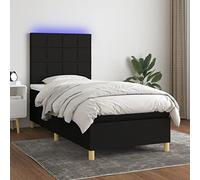 ShGaxin Letto Box Spring materasso e lucestella nero 90 x 190 cm, Doghe, letto per giovani, struttura letto 3135399