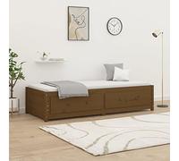ShGaxin Letto Giorno Marrone Miele 90x190 cm Singolo Legno di pino Massiccio,Letto con Sommier,Grande Telaio Letto,Letto Due Persone