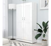 ShGaxin Libreria Bianco Lucido 82,5x30,5x150 cm Truciolato,Libreria Mobile Stoccaggio,Libreria Da Parete