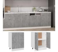 ShGaxin Mobile sottolavello in compensato grigio 60 x 46 x 81,5 cm, mobile da cucina, armadio da cucina, armadietti e armadietti, mobili da cucina, mobili da cucina