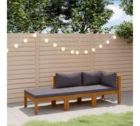 ShGaxin Mobili da giardino 3 pezzi Cuscini, Mobili da Terrazza e Giardino, Divano e Poltrone da giardino, Set Mobili da giardino, Legno massello di acacia