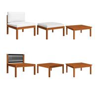 ShGaxin Mobili da giardino con cuscini 3 pezzi in legno massello di acacia, set giardino esterno, mobili da giardino all'aperto, set terrazza, terrazza esterna Chill out, Garden Furniture 312425