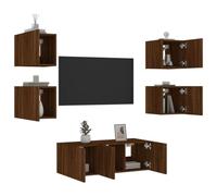 ShGaxin Mobili TV Parete con6 pezzi Legno ingegneria marrone rovere, Tavolo TV, Mobile TV Soggiorno, Mobile Television, Tavolo Television, Mobili da soggiorno, Tavolo Soggiorno TV - 3216817